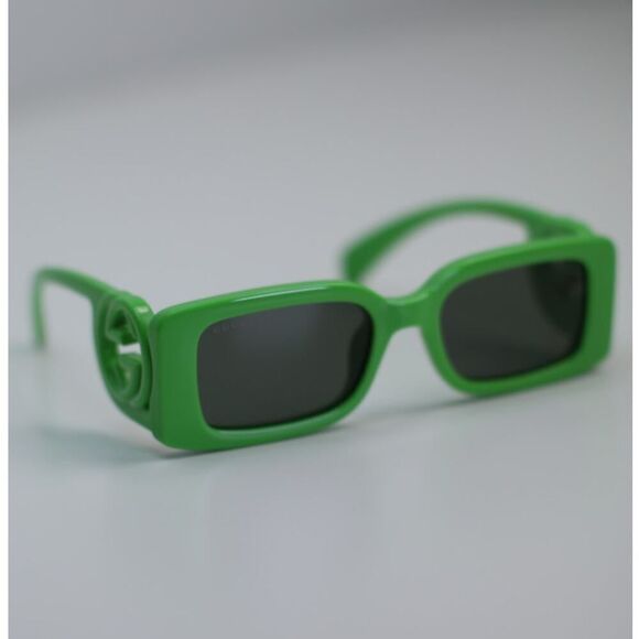 NEW Gucci Sunglasses GG1325S 009 Acid Green Grey Unisex Authentic - Picture 2 of 10